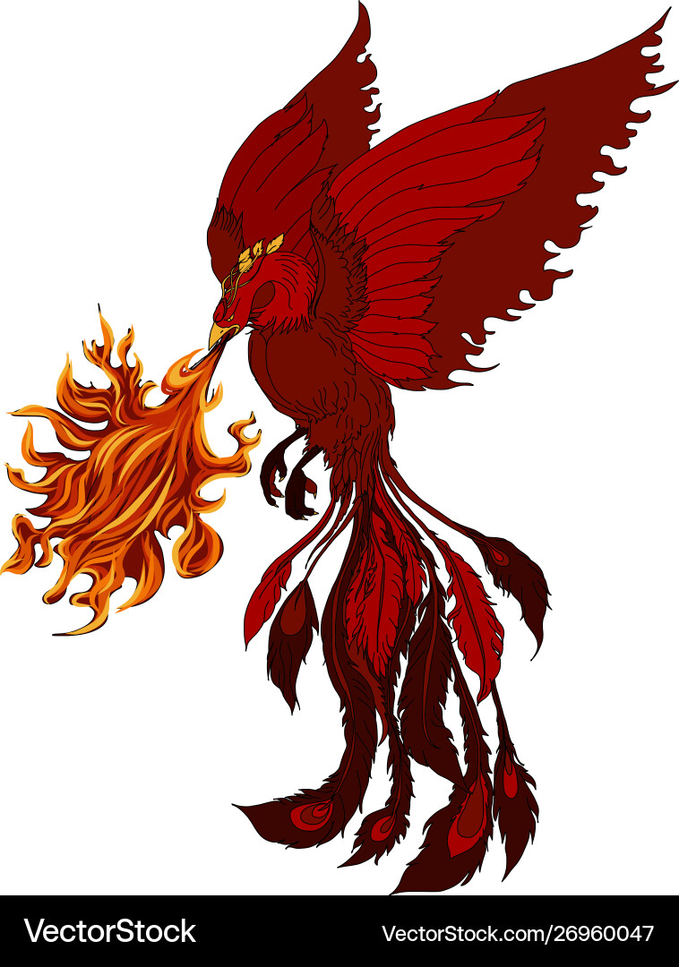 Phoenix Firebird - Mythical Creature Vector Image