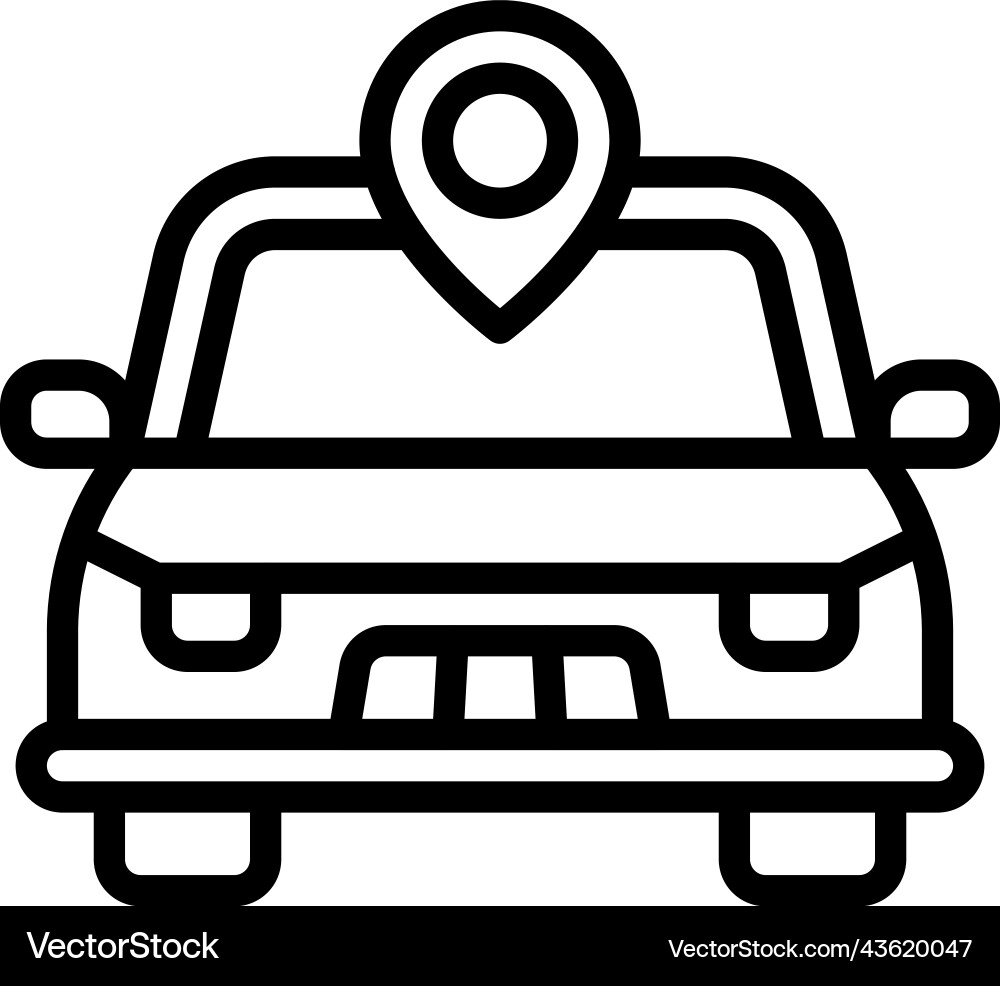 Pin with car icon location map and navigation vector image