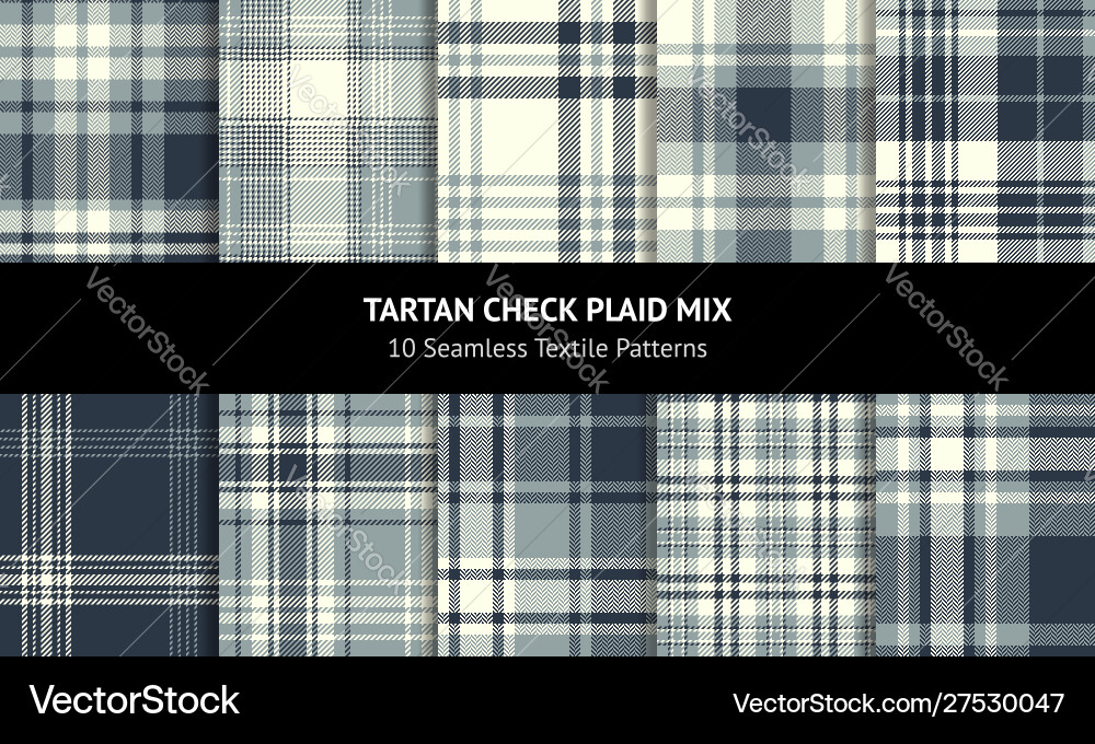 Plaid pattern set Plaid pattern set vector image