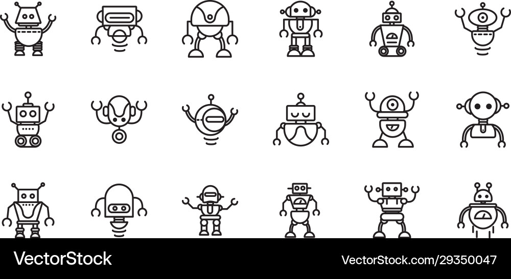 Robot technology character artificial machine vector image