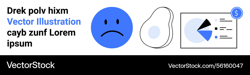 Sad face emotion abstract blob shape Sad face emotion abstract blob shape vector image