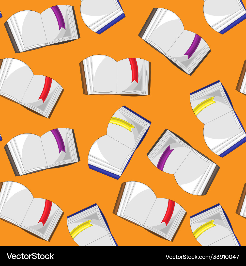 Seamless pattern with books and bookmarks Seamless pattern with books and bookmarks vector image