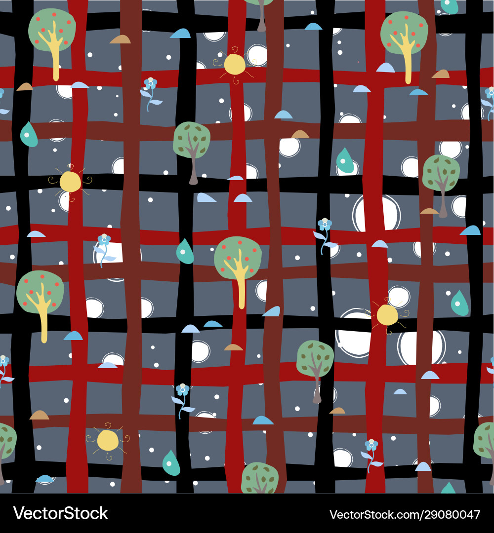 Small tree seamless pattern Small tree seamless pattern vector image