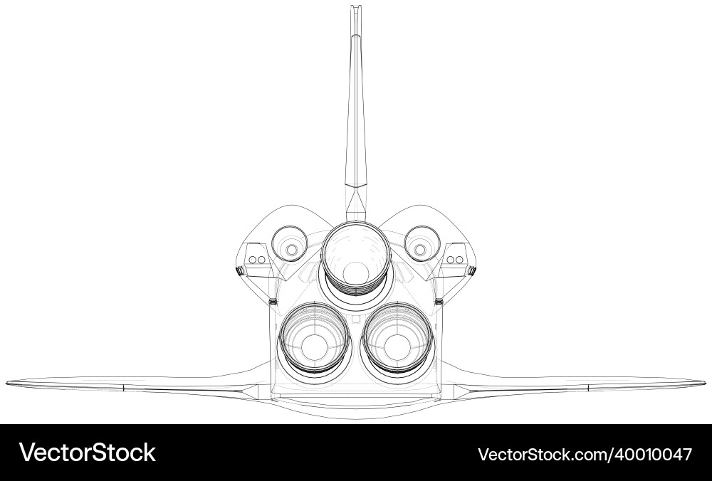 Space shuttle rendering of 3d Vector Image