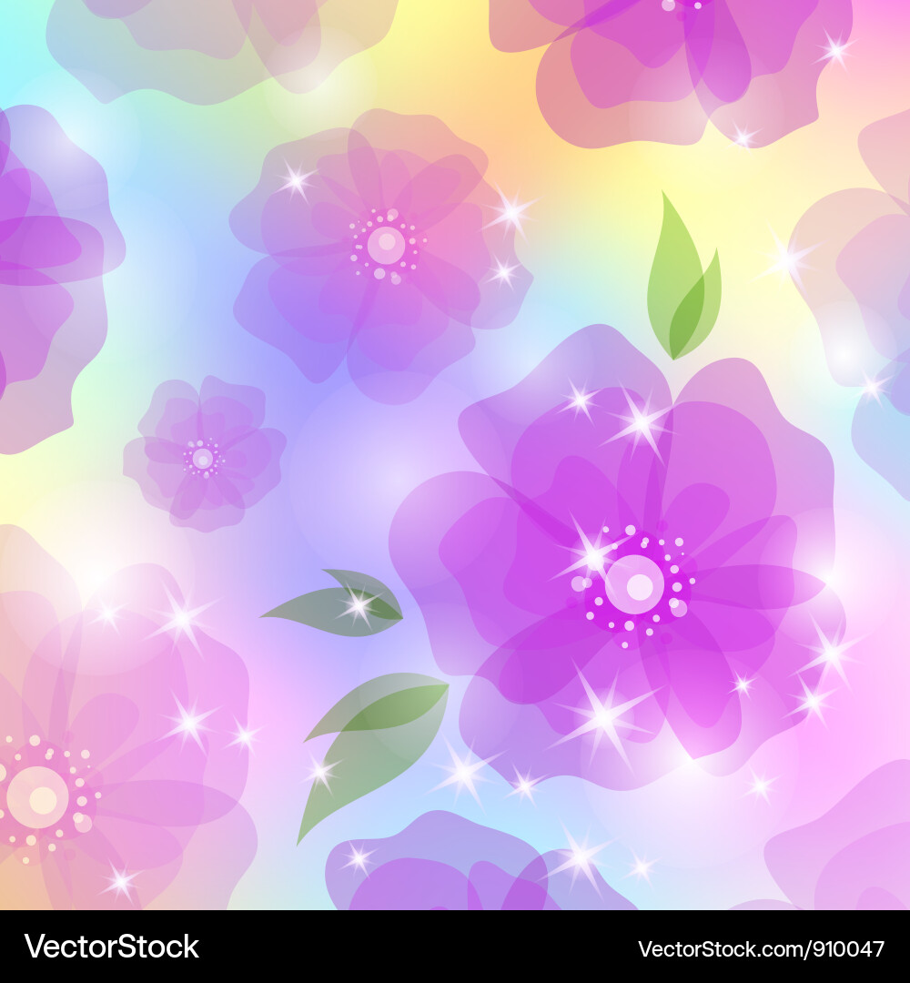 Sparkling Floral Background Vector Image