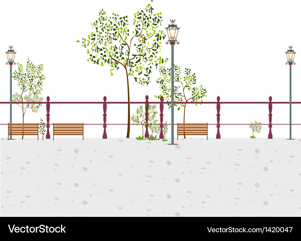 Stylized park scene Royalty Free Vector Image - VectorStock