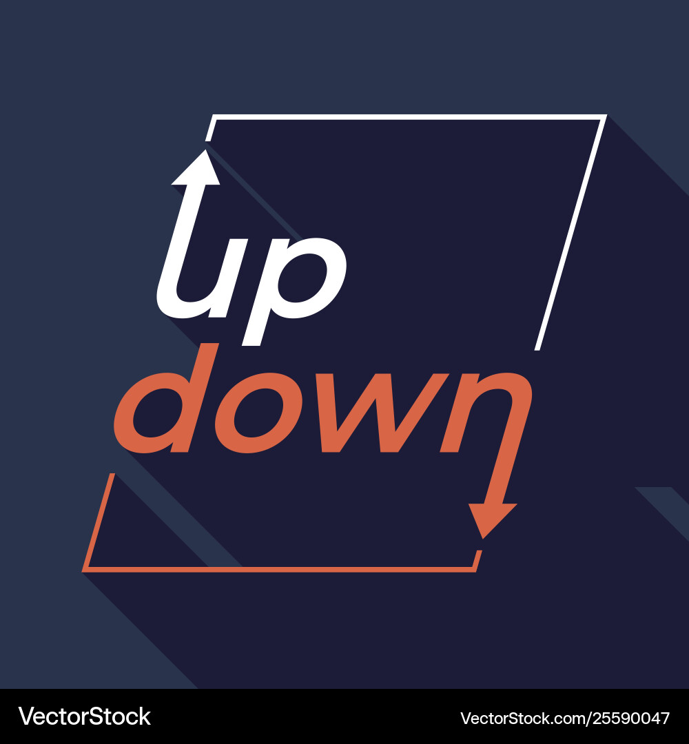 Up and down with arrows typography Up and down with arrows typography vector image