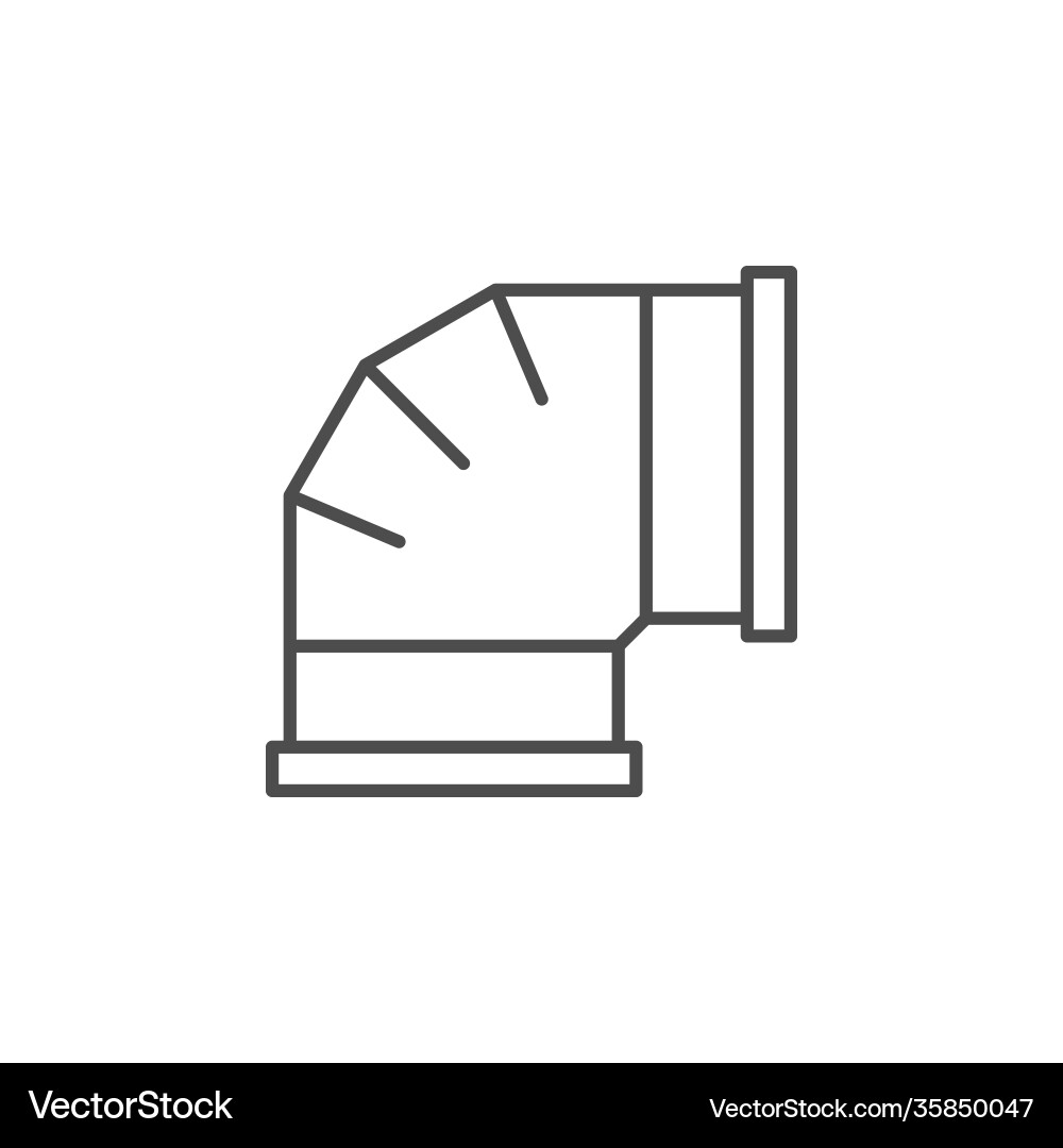 Ventilation pipe line outline icon Ventilation pipe line outline icon vector image