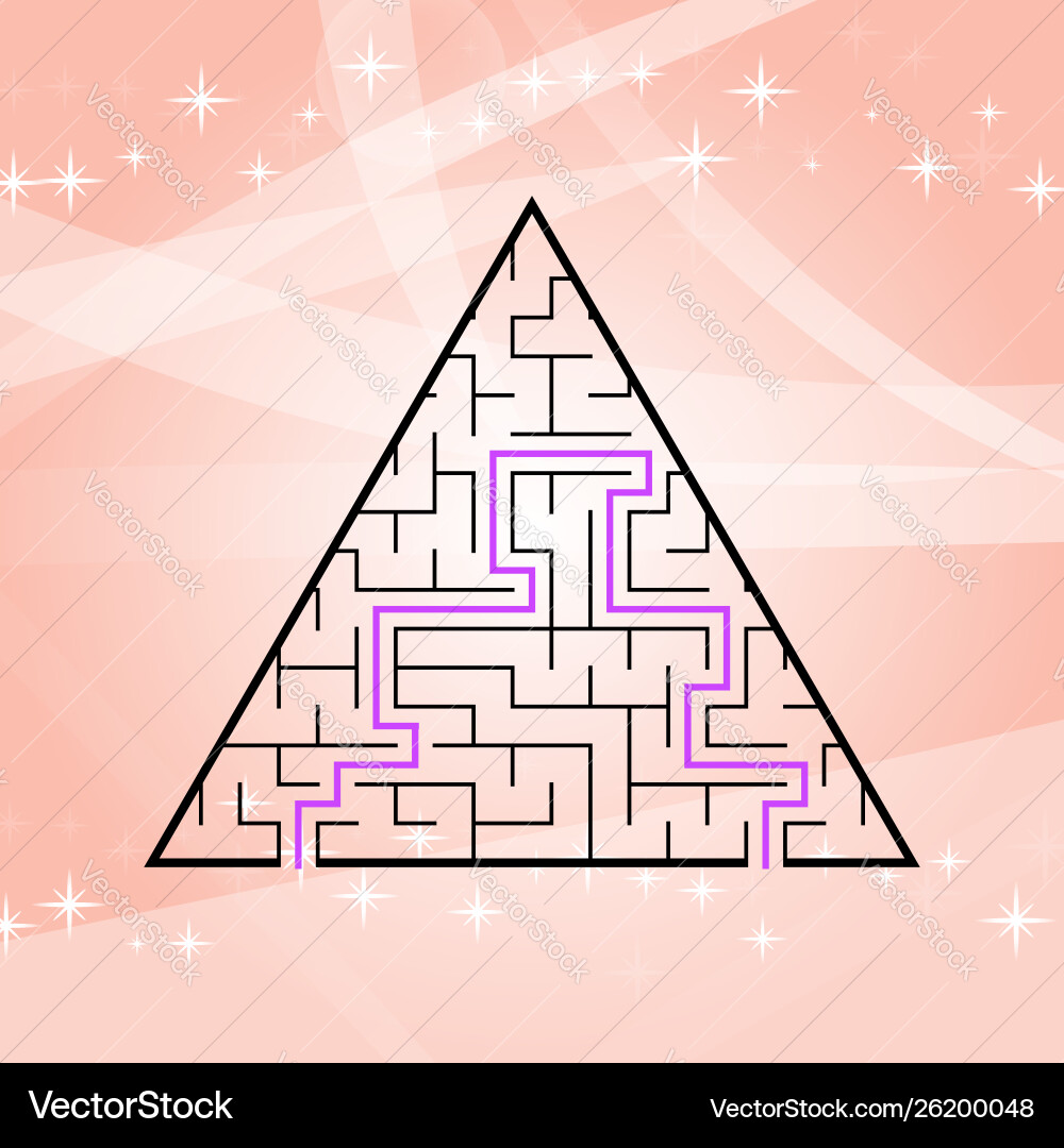 A triangular labyrinth pyramid with black Vector Image
