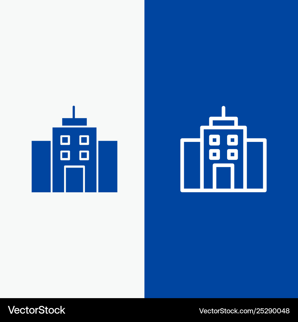 Building user office interface line and glyph Building user office interface line and glyph Vector Image