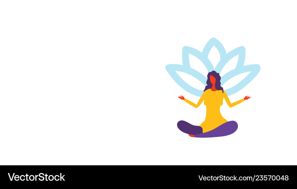 Businesswoman meditating sitting lotus position Businesswoman meditating sitting lotus position vector image