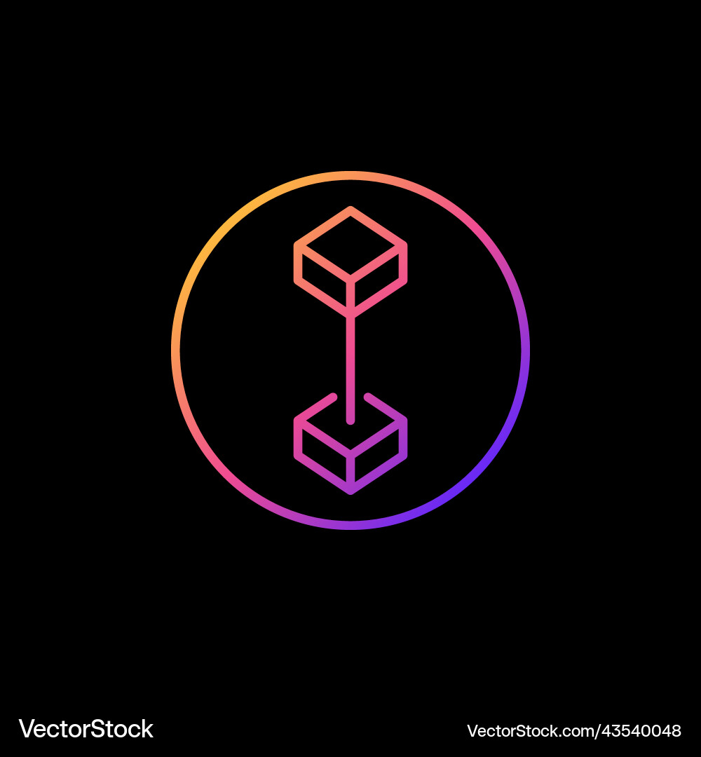 Circle with blockchain line concept colored Circle with blockchain line concept colored vector image
