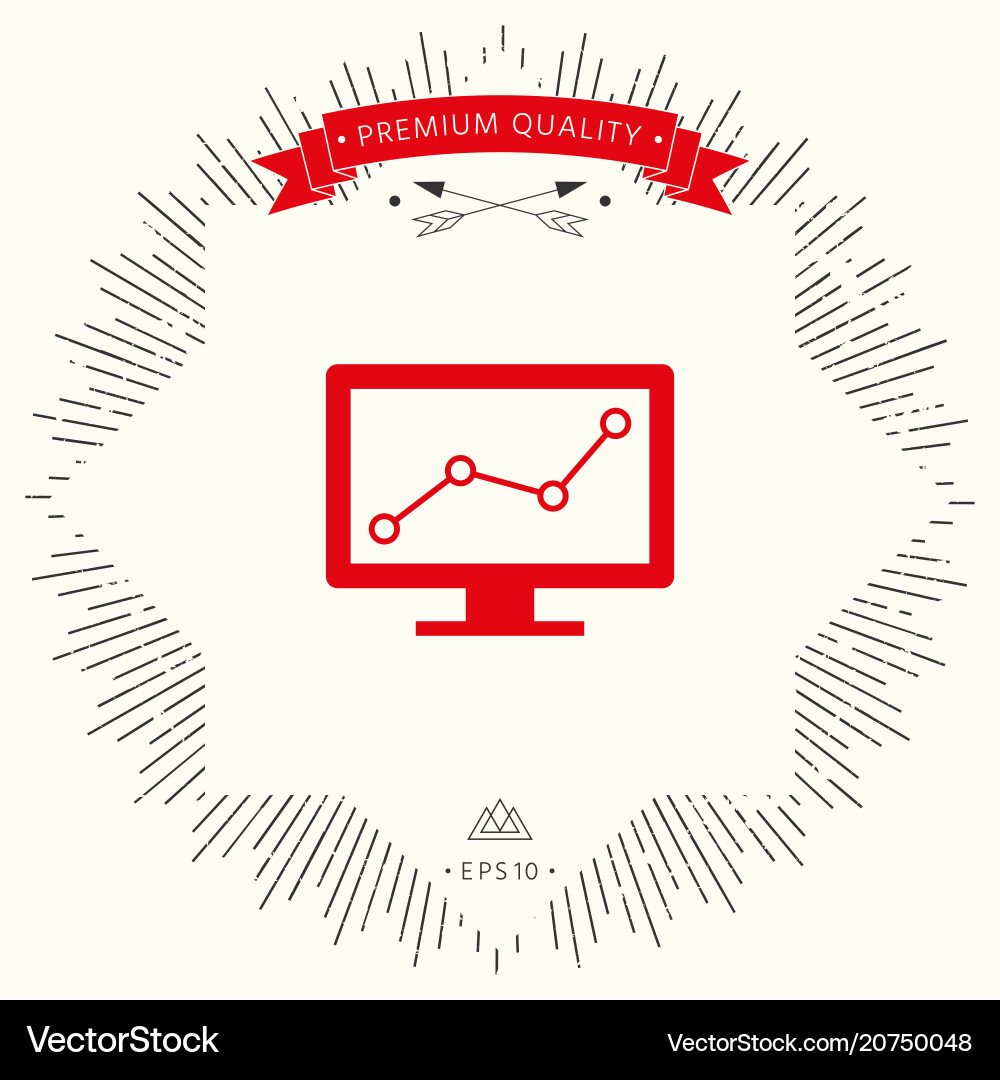 Computer monitors with graph vector image