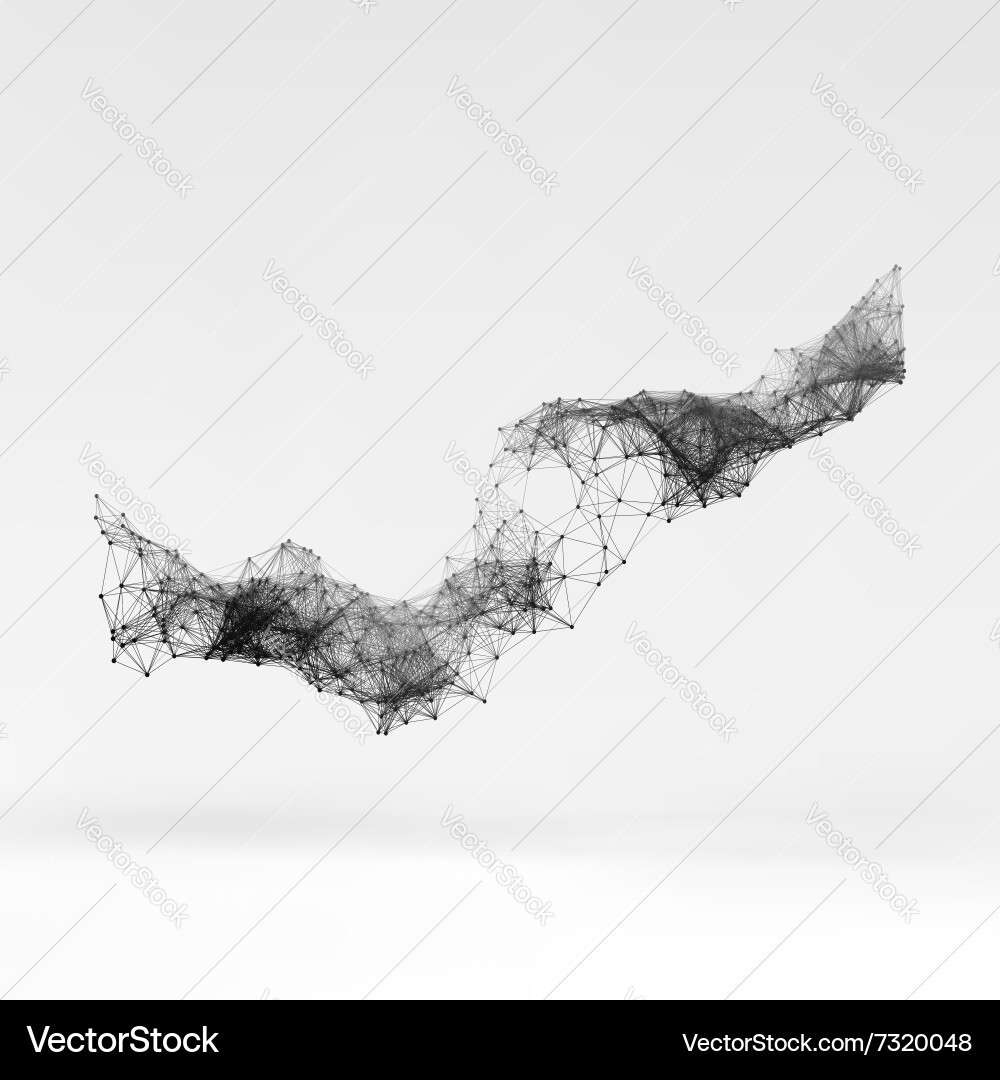 Connection structure wireframe vector image