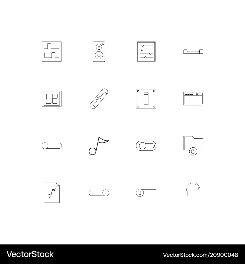 Electrical linear thin icons set outlined simple Vector Image