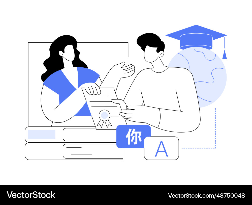 Get language certificate abstract concept Get language certificate abstract concept Vector Image