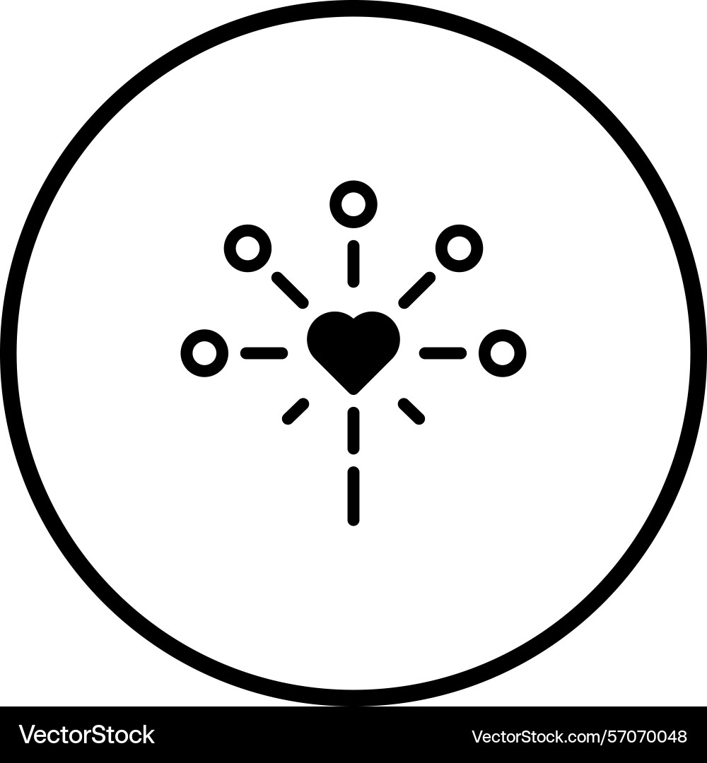 Heart symbol connecting to various points Heart symbol connecting to various points Vector Image