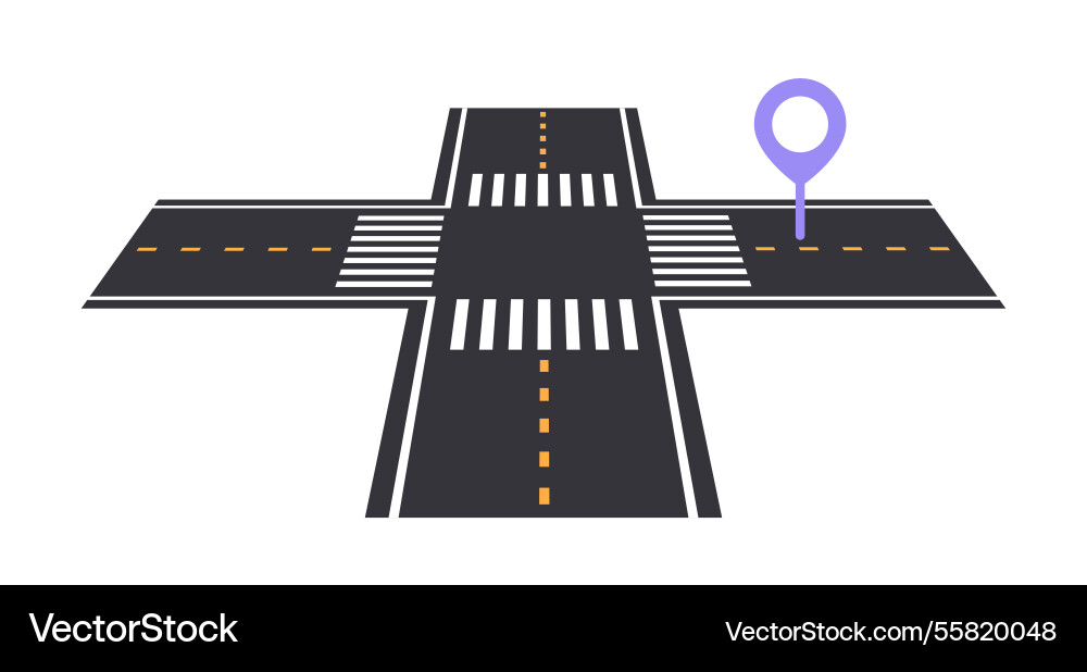 Intersection with location marker Intersection with location marker vector image