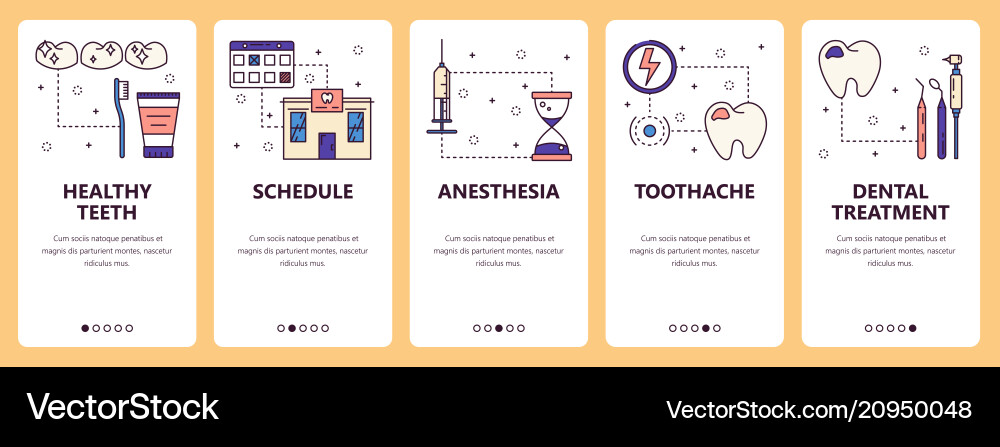 Line art web and mobile app template set vector image