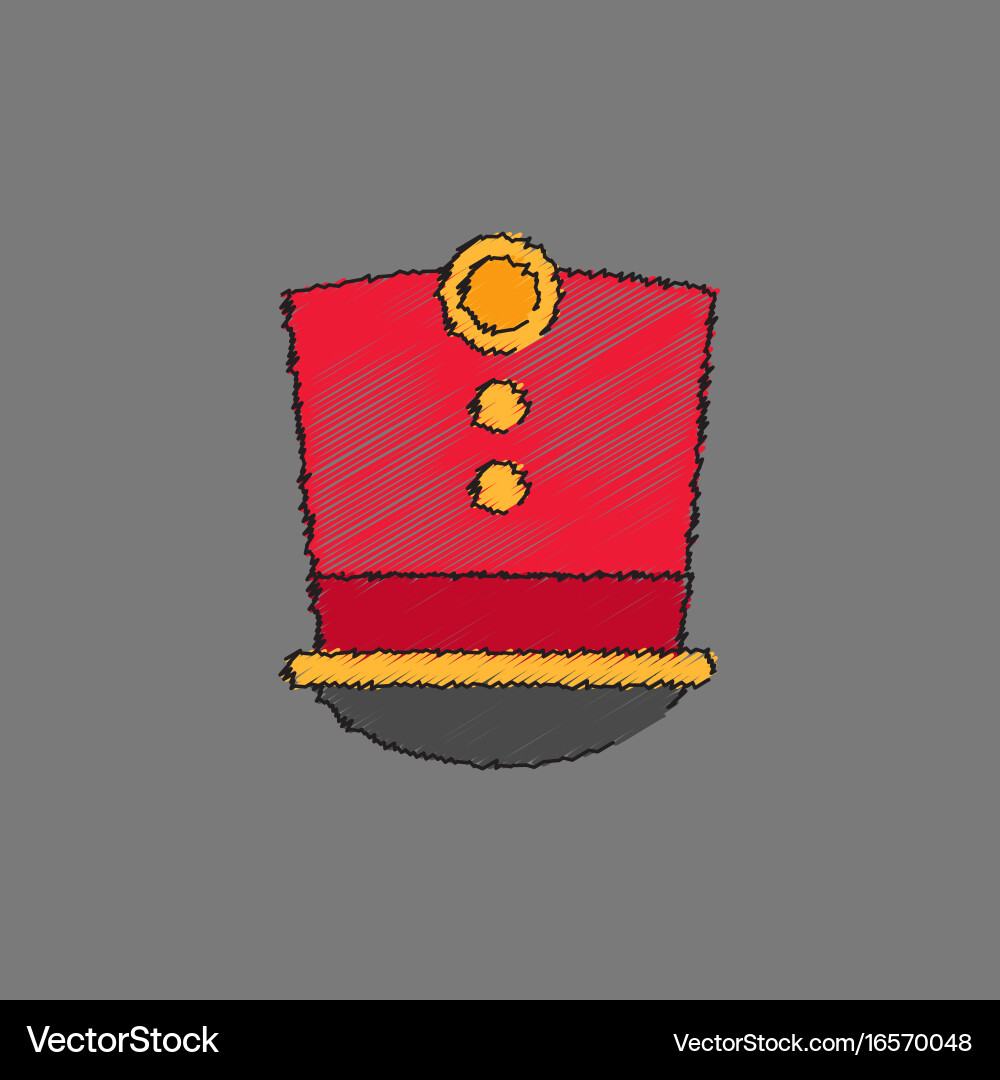 Magic hat in hatching style vector image