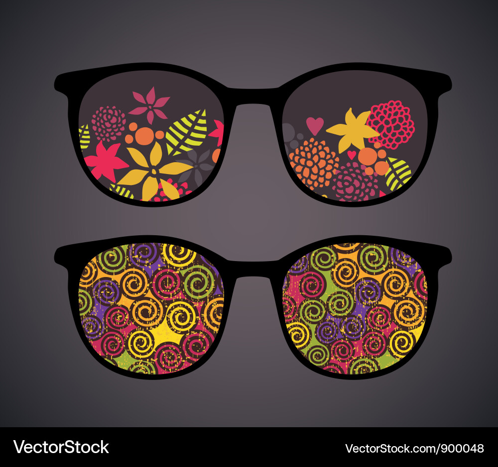 Patterned glasses Royalty Free Vector Image - VectorStock