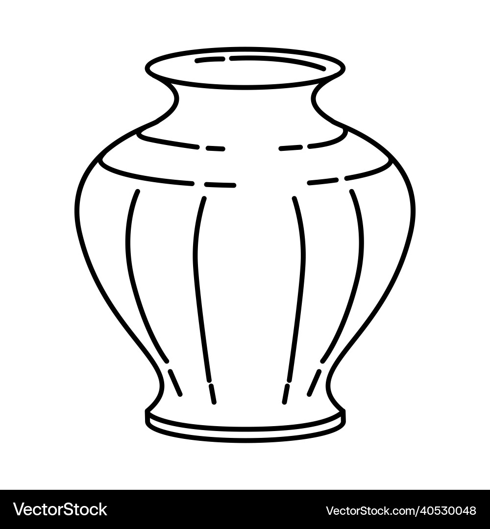 Porcelain vase icon doodle hand drawn or outline Porcelain vase icon doodle hand drawn or outline vector image