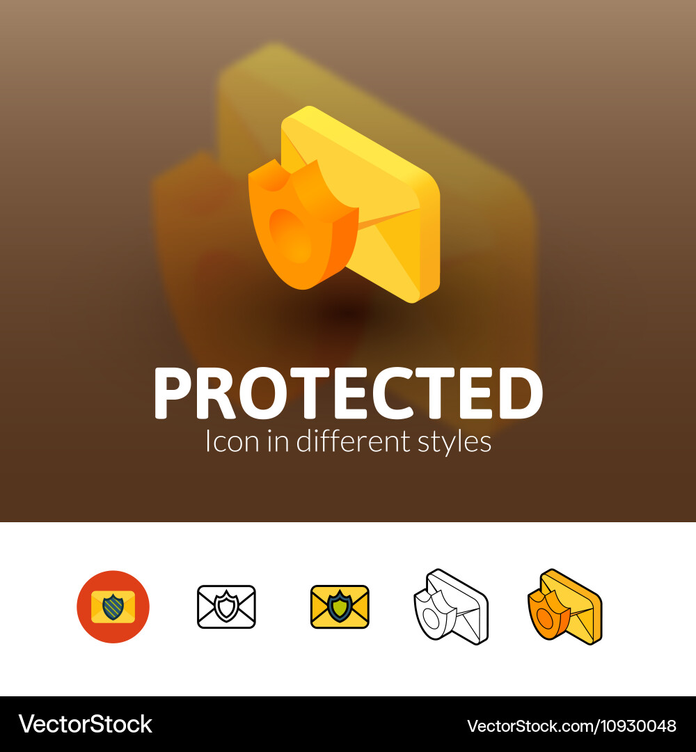 Protected icon in different style vector image