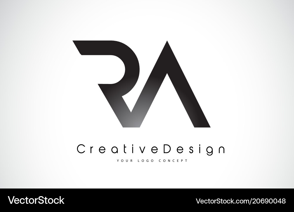 Ra r a letter logo design creative icon modern Vector Image