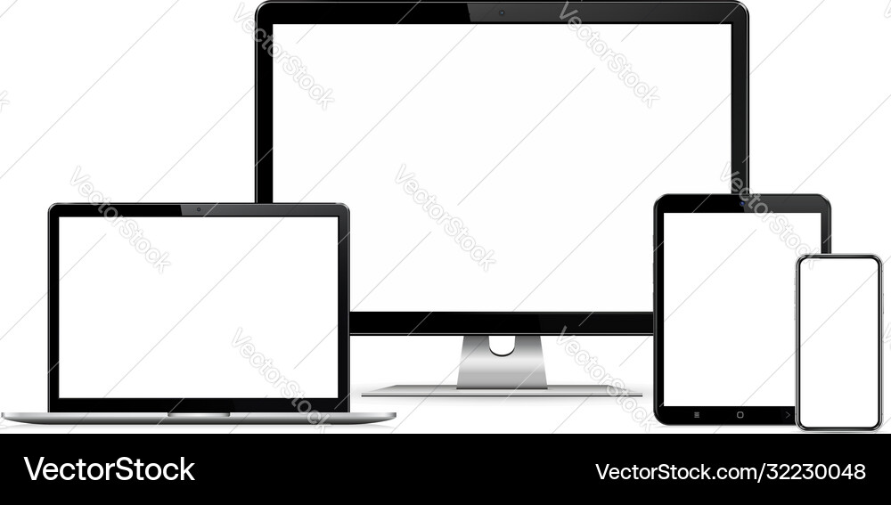Responsive Web-Design Computer-Anzeige mit Laptop vektorbild