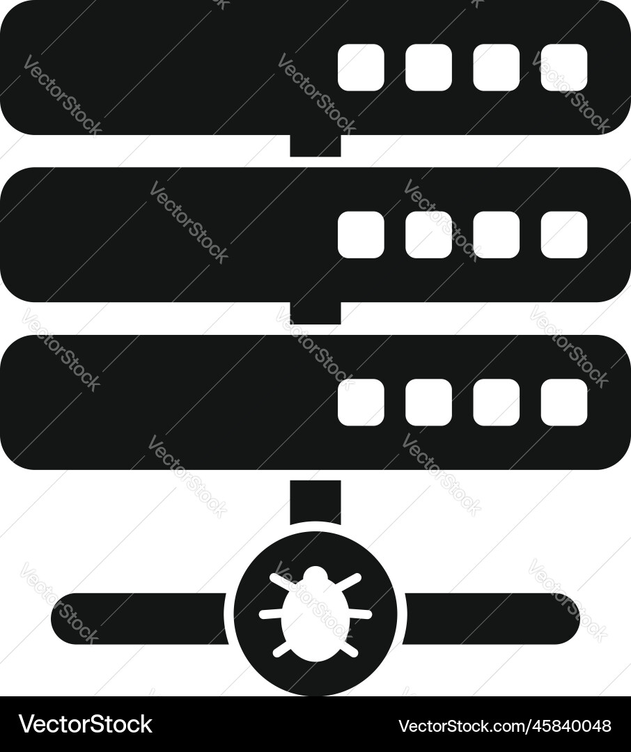 Server malware icon simple internet report Server malware icon simple internet report Vector Image