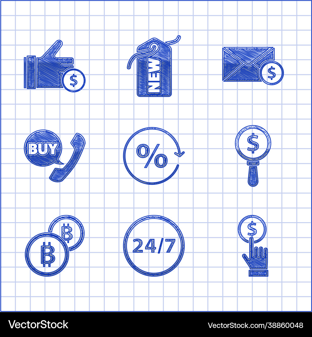 Set discount percent tag clock 24 hours hand Set discount percent tag clock 24 hours hand vector image