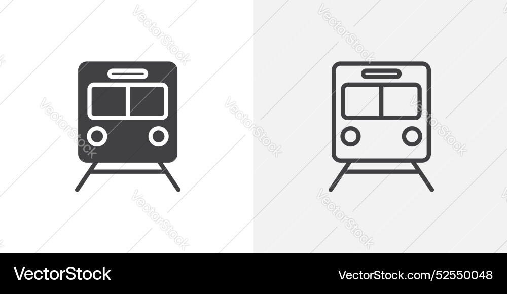 Train thin line icon set Royalty Free Vector Image