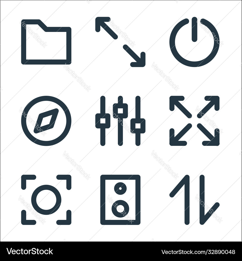 User interface line icons linear set quality User interface line icons linear set quality vector image