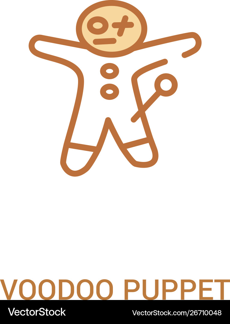 Voodoo puppet concept 2 colored icon simple line vector image