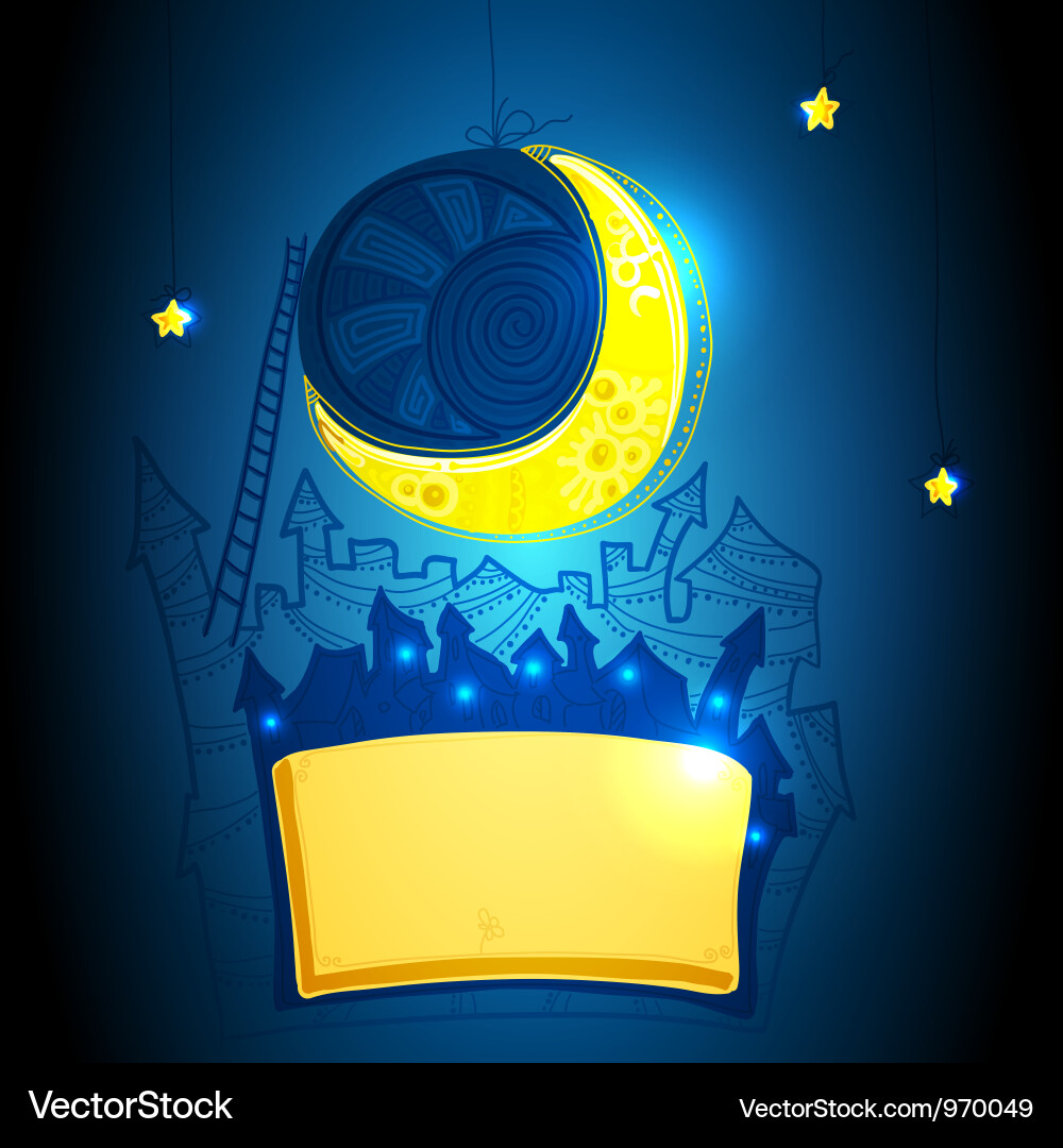 Abstract background with moon Vector Image