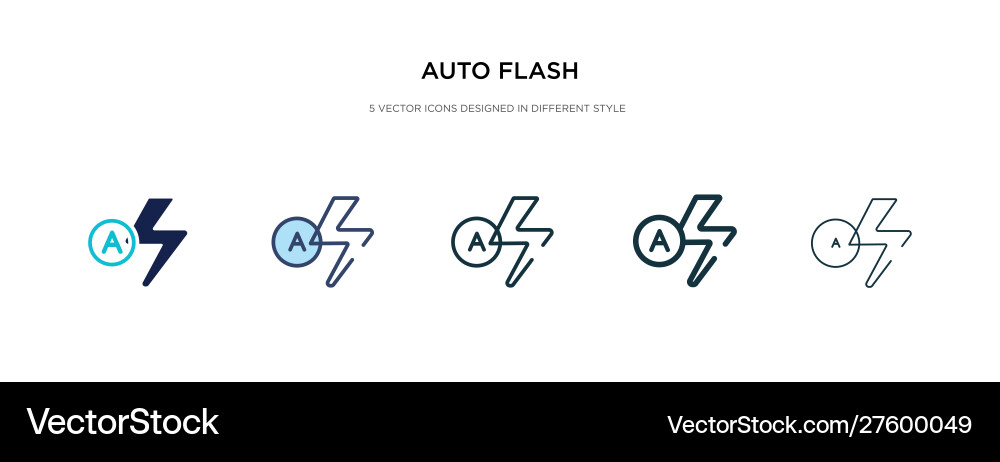 Auto flash icon in different style two colored Auto flash icon in different style two colored Vector Image