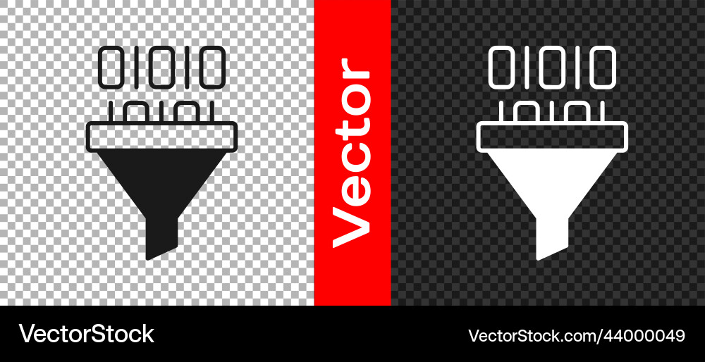 Black binary code icon isolated on transparent Black binary code icon isolated on transparent vector image