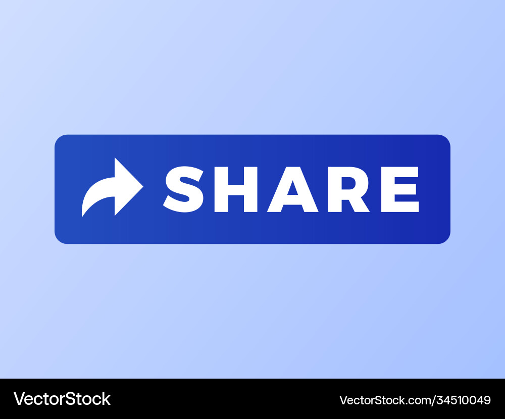 Blue share button with text and symbol Blue share button with text and symbol vector image