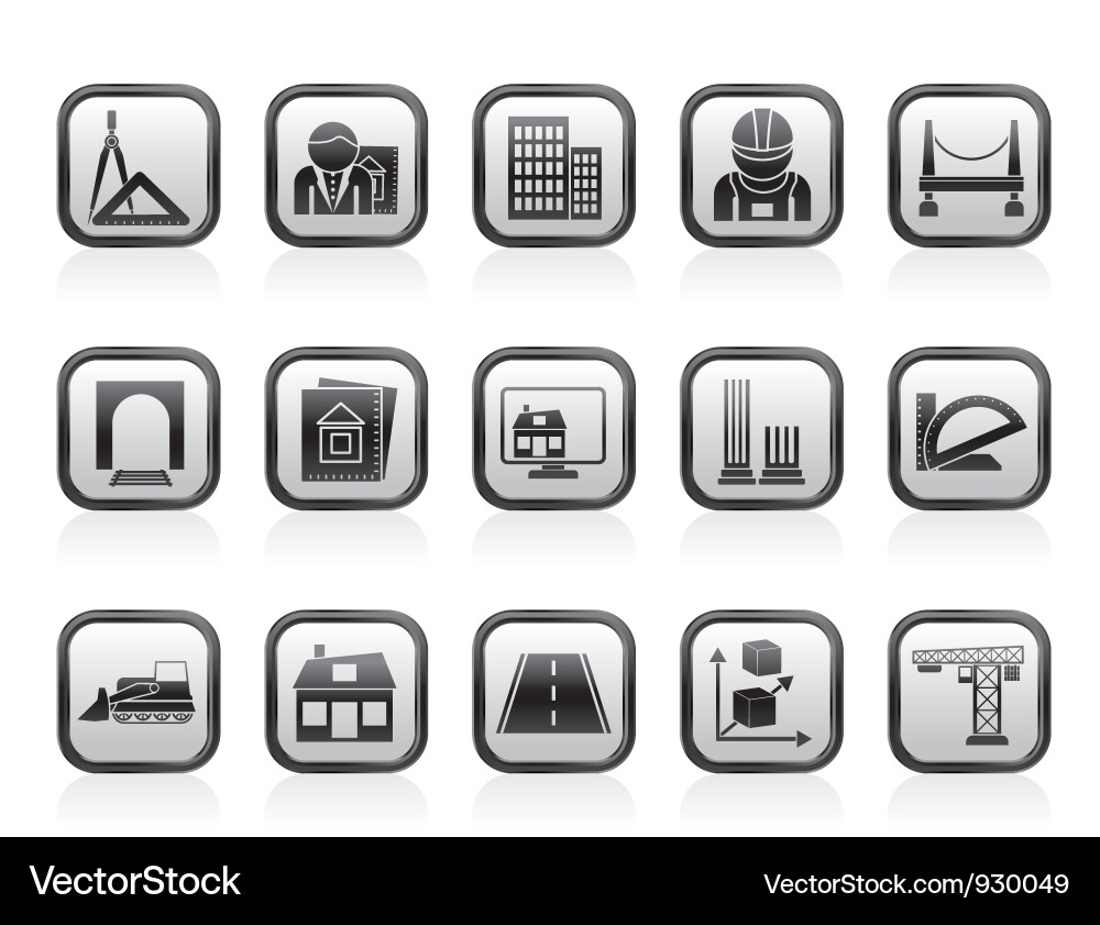 Construction & Building Icons Vector Image