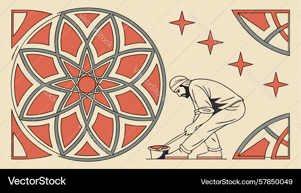 Dynamic cricketer in action with abstract Vector Image
