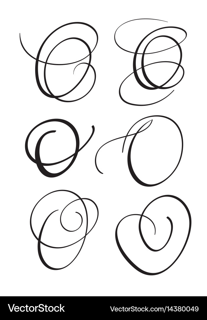 Elegante Kalligraphie O mit Mehl Vektorbild