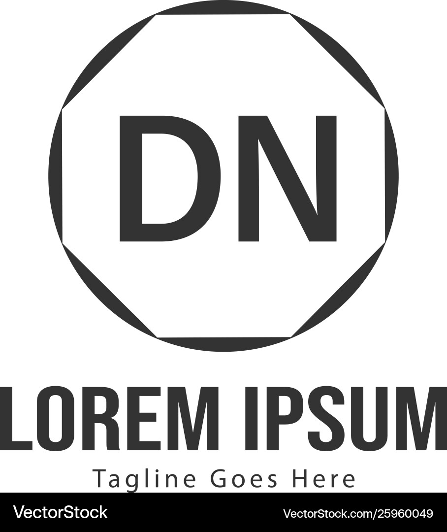 Initial dn logo template with modern frame Vector Image