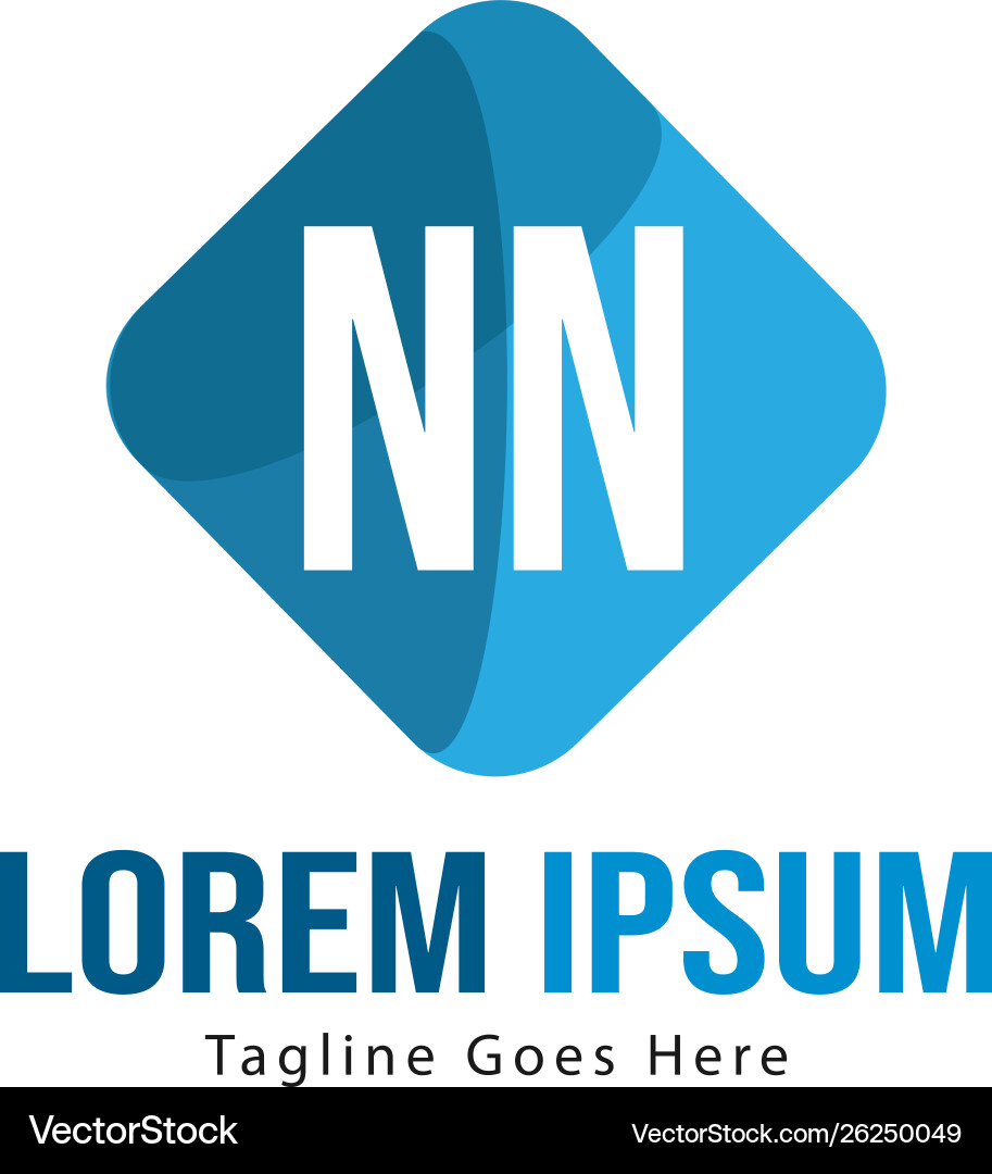 Initial nn logo template with modern frame Vector Image