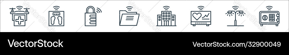 Internet things line icons linear set quality Internet things line icons linear set quality vector image