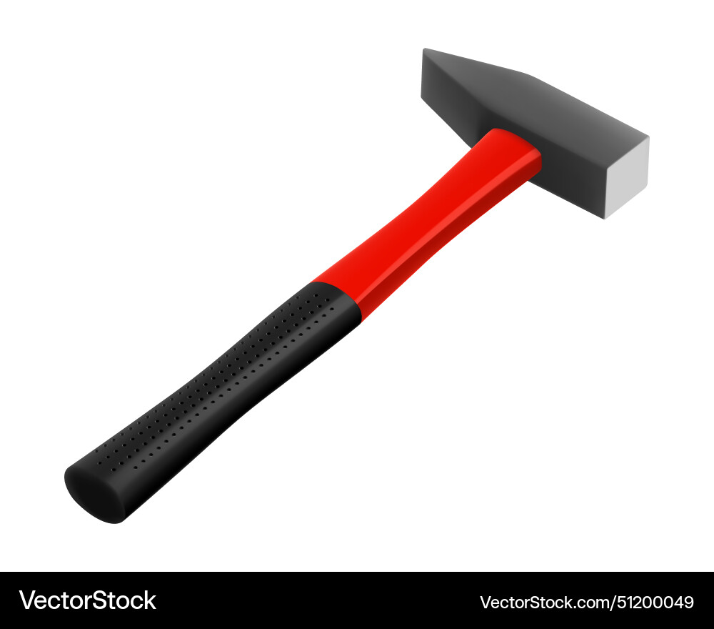Locksmiths Hammer With A Rubber Handle Isolated Vector Image