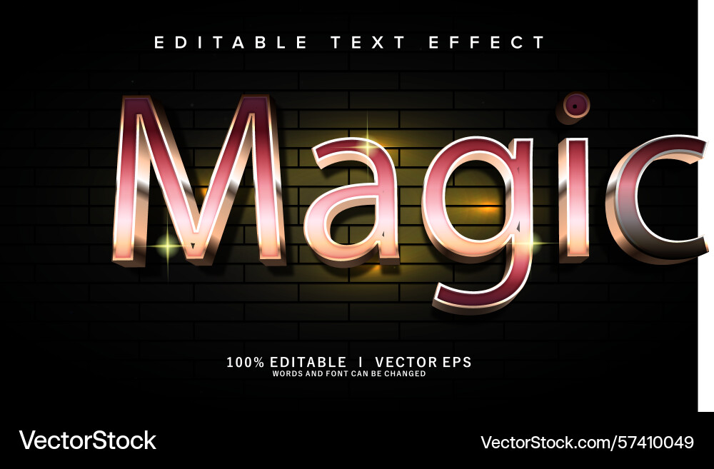 Magic text effect with modern style design Magic text effect with modern style design vector image