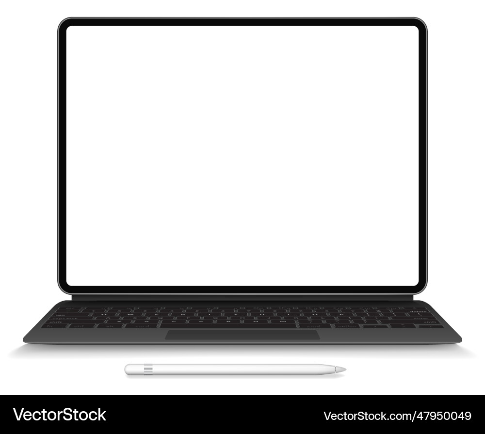 Modern tablet computer stand with blank screen vector image