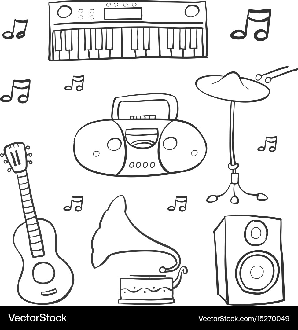 Musical Doodle Set Vector Image