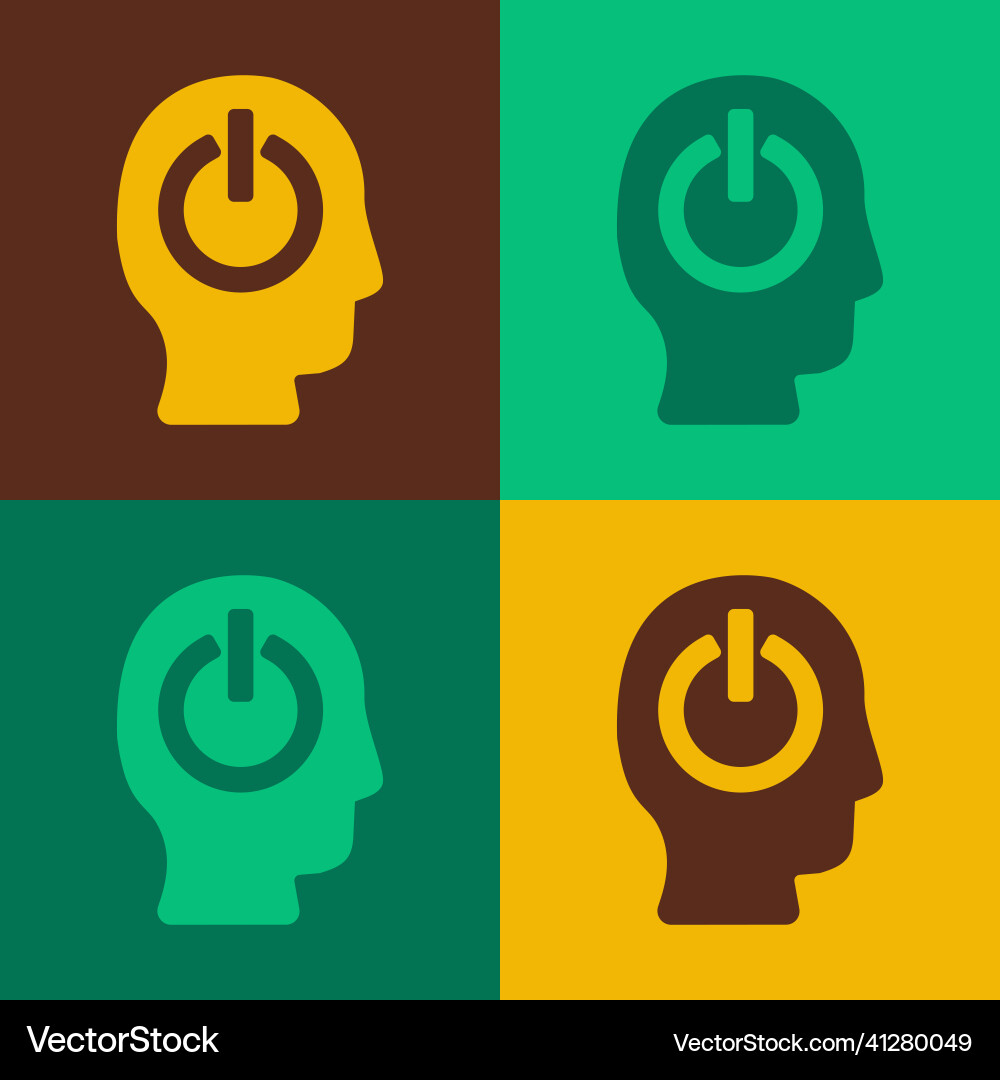 Pop art power button icon isolated on color Pop art power button icon isolated on color vector image