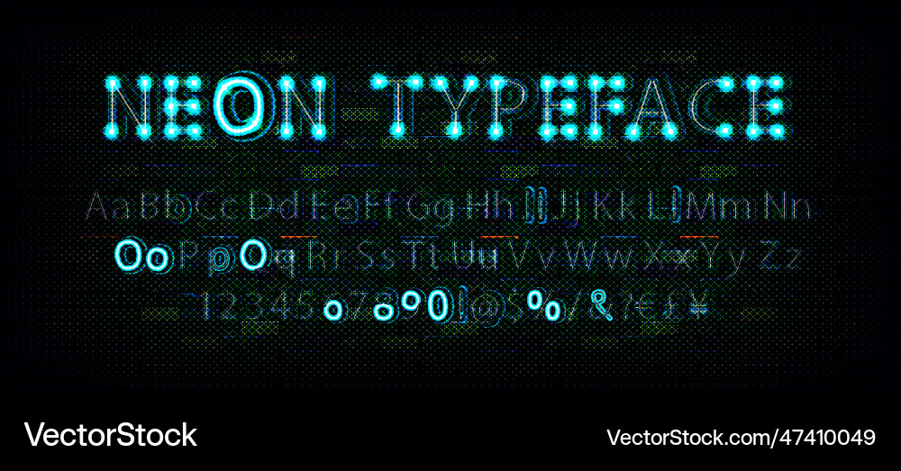 Realistic fashionable neon font Realistic fashionable neon font vector image